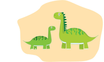 Naklejka premium Dinosaur mom an dson