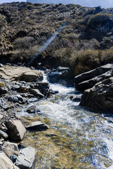 mountain in nepal, waterfall in nepal, waterfall in mountain