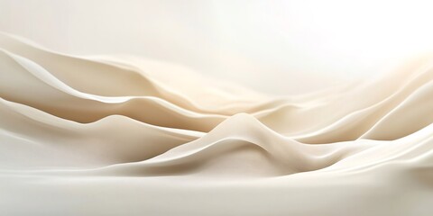 Obraz premium Abstract wave-like background of white fabric, textured with light and shadows.