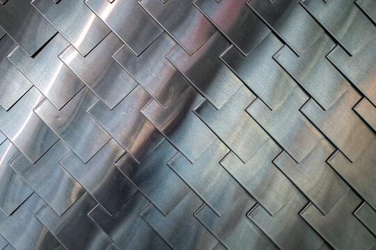 Abstract design of overlapping metal plates