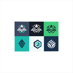 Naklejka premium Minimalist Flat Design Logo: Simple, Clean, and Modern Logo Design with Geometric Shapes and Bold Colors