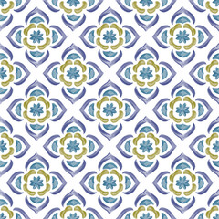 Watercolor medallion pattern Watercolor damask repeat pattern 