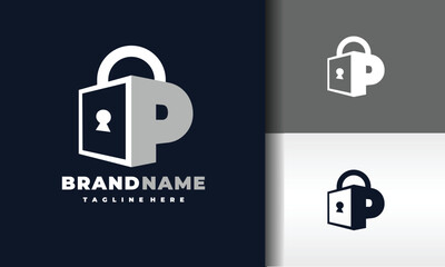 letter P padlock logo
