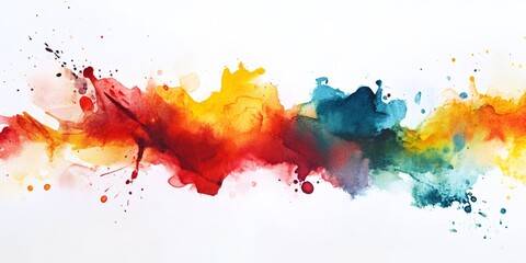 Colorful watercolor splash on white background.