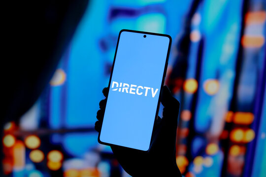 September 8, 2024, Paraguay. In this photo illustration, the DirecTV logo is displayed on a smartphone screen.