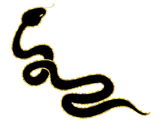 巳年のヘビの年賀状素材イラスト