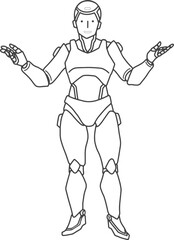 説明するAIのイラスト（線画）