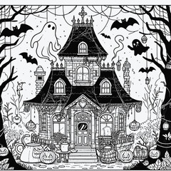 Naklejka premium Haunted Teapot House