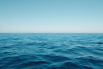 Obraz premium serene ocean horizon with calm blue waters