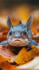 catfish isolated on autumn background