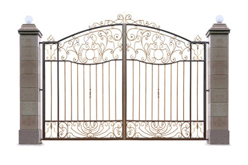 Wide iron gates.