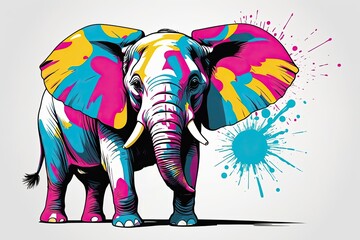 Obraz premium Pop Art Elephant: Pop Art depiction of an elephant