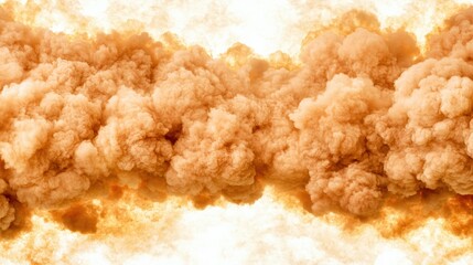 Dramatic orange smoke cloud explosion