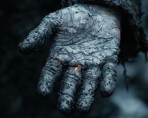 Fototapeta premium Frostbitten hand in the cold