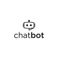 Simple chat bot logo icon vector
