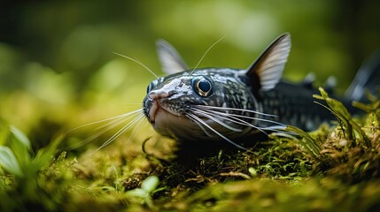 Fototapeta premium catfish isolated on spring background
