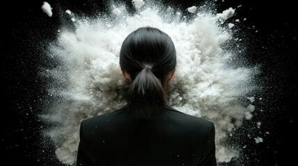 Obraz premium Dramatic explosion of snow and ice