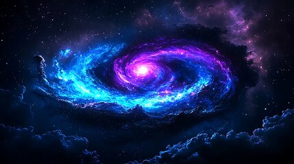 Obraz premium Cosmic swirls of stars and nebula clouds dance in the vastness of the galaxy.