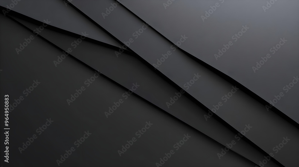 Poster an elegant abstract composition of folded black paper, showcasing texture and depth in a minimalist 
