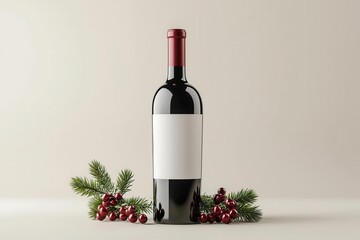 Personalized wine bottle with custom label, festive occasion, illustration