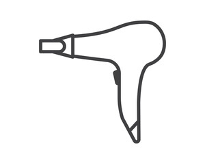 Hair dryer Line Icon vector fashion hairdryer of hairdresser to blow-dry and electric hair-dryer blower illustration. Barber styling appliance.