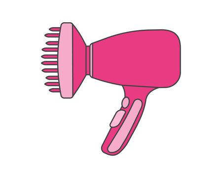 recommend clip art: Hair dryer Line Icon fashion hairdryer of hairdresser to blow-dry and electric hair-dryer blower. Barber styling appliance. Vector cartoon illustration