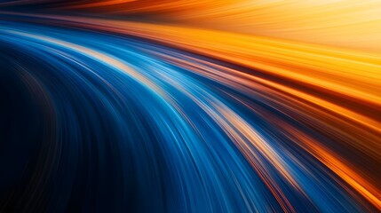 Dynamic abstract image showcasing vibrant blue and orange light trails merging beautifully, ideal for artistic and modern designs.