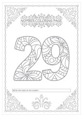 Cute Printable Number Coloring Pages for Preschoolers Vector Art