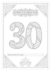Fototapeta premium Cute Printable Number Coloring Pages for Preschoolers Vector Art