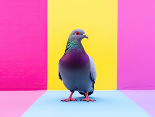 pigeon isolated on colorful background © 2haq