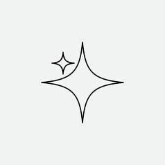 Sparkle Outline Vector Template