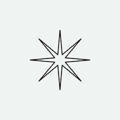 Sparkle Outline Vector Template