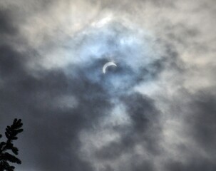 eclipse in clouds