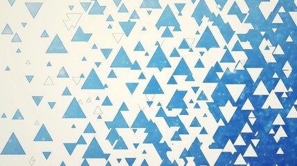 Seamless blue Triangle Pattern Creating Optical Illusion with Gradient Effect on White Background