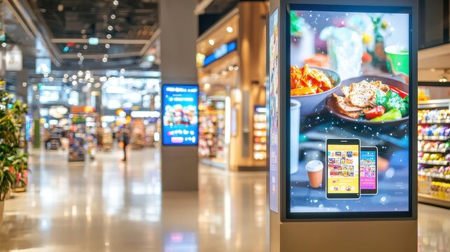 Digital Signage Food Advertisement in Modern Shopping Mall