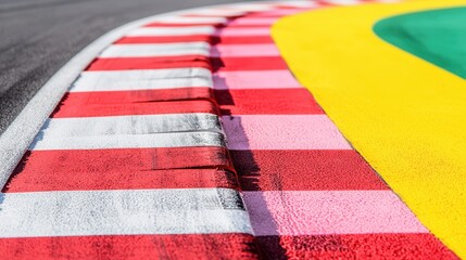 Red White and Pink Checkered Race Track Markings