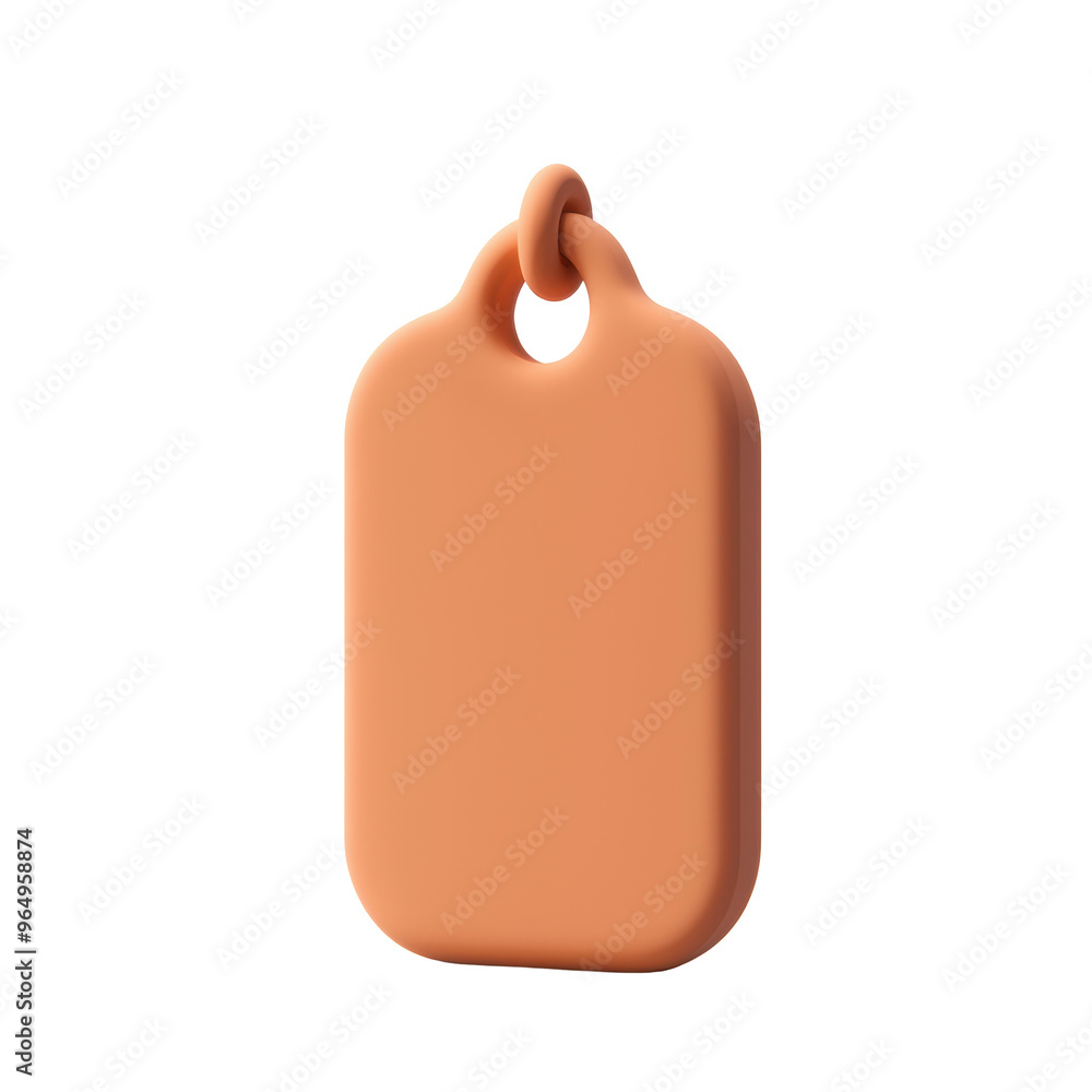 Poster a small orange object with a chain hanging from it