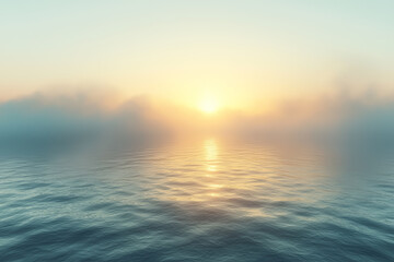 Obraz premium Subtle gradients of golden yellow and pale blue merge into a serene and uplifting background. Concept of early morning light. Generative Ai.