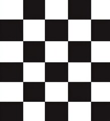 Black and White Checkered Pattern in Clip Art Style with Large Squares