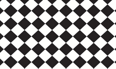 Black and White Checkered Pattern Vector Illustration 