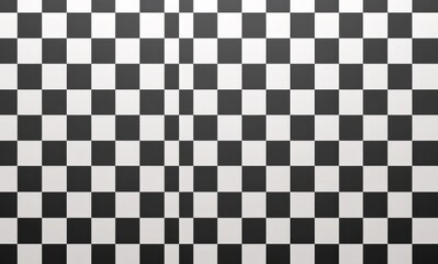 Black and White Checkered Pattern in Clip Art Style with Large Squares