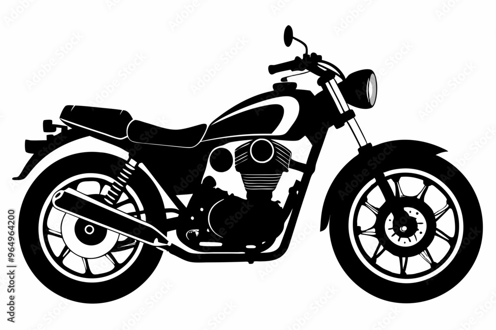 Poster motorcycle vector silhouette black icon