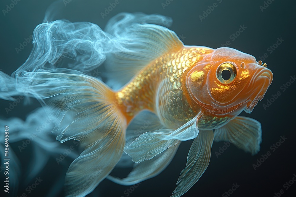 Canvas Prints Goldfish in Smoke