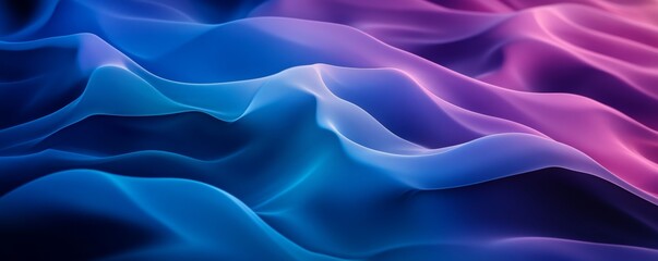 Fototapeta premium Abstract fabric waves in blue and pink