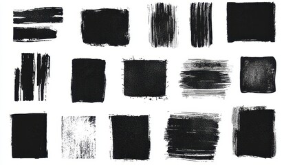 Black Ink Brush Strokes  Abstract Texture  Design Elements