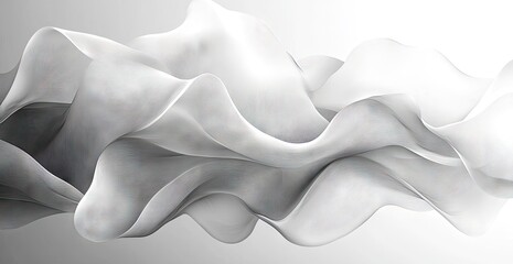 Fototapeta premium Abstract White Fabric Flowing in the Wind