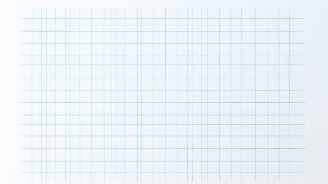  Vector Illustration of a White and Blue Grid on a White Background, Featuring a Blank Sheet of Graph Paper with Blue Lines in a Minimalist Square Grid Pattern