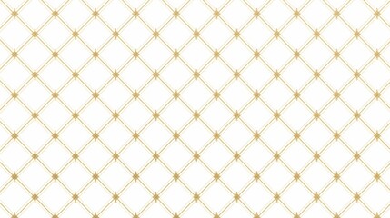 Small Gold Diamond Pattern on White Background, Symmetrical Composition with Clean Lines and Delicate Texture