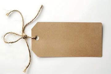 Brown paper tag on a white background - Generative AI