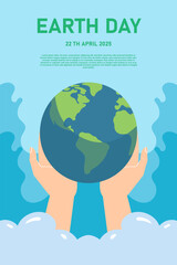  World earth day 2025 concept hands holding globe